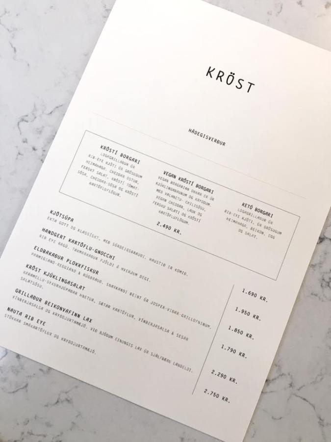 Krost Menu